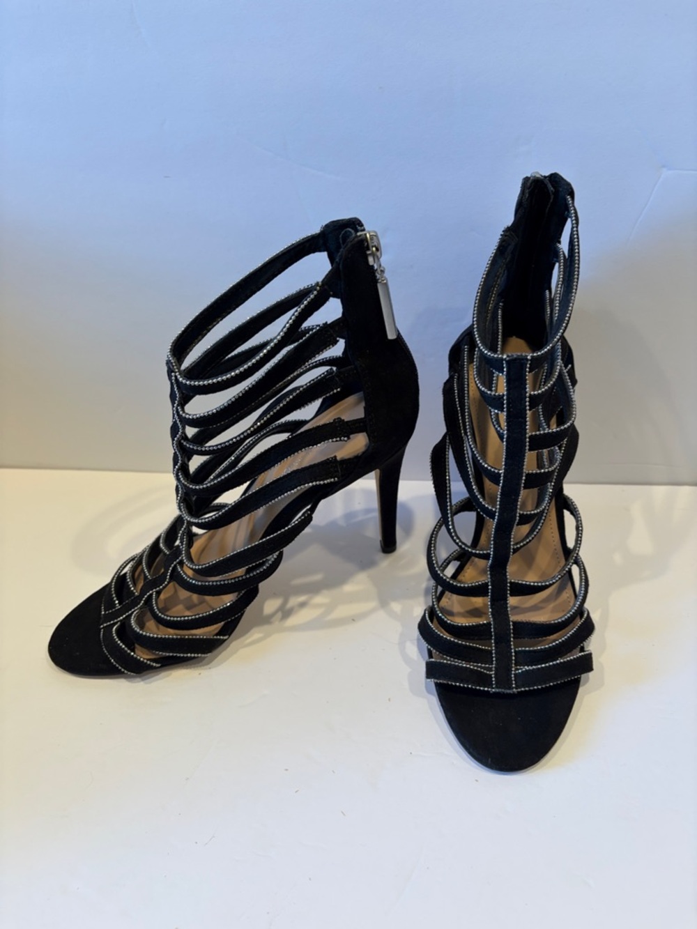 Black Strappy High Heel Sandals - Women's Fashion Stilettos BCB GENERATION